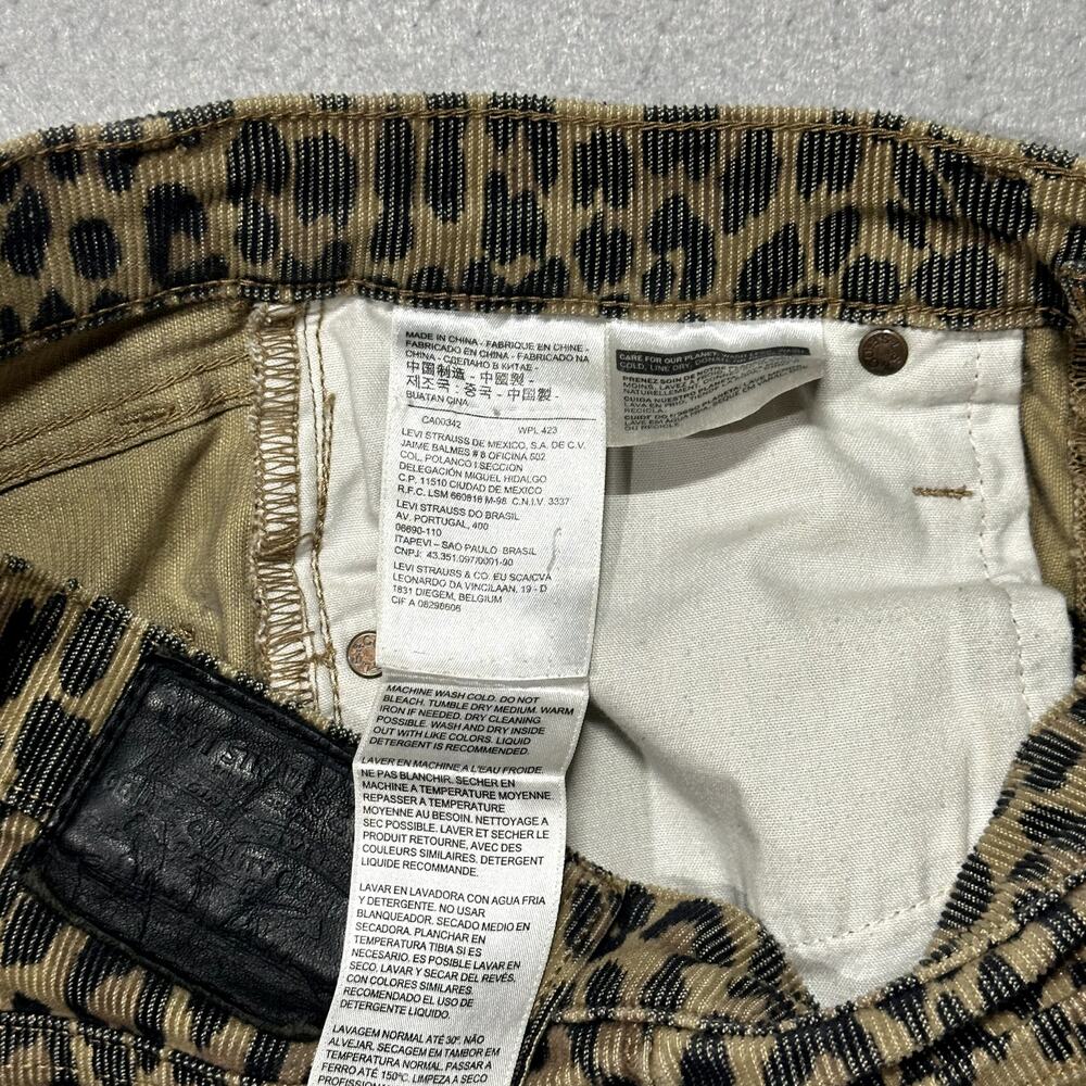 Levi's Cheetah Print Corduroy Pants Women's 27 Premium Rib Cage Straight - Picture 9 of 15